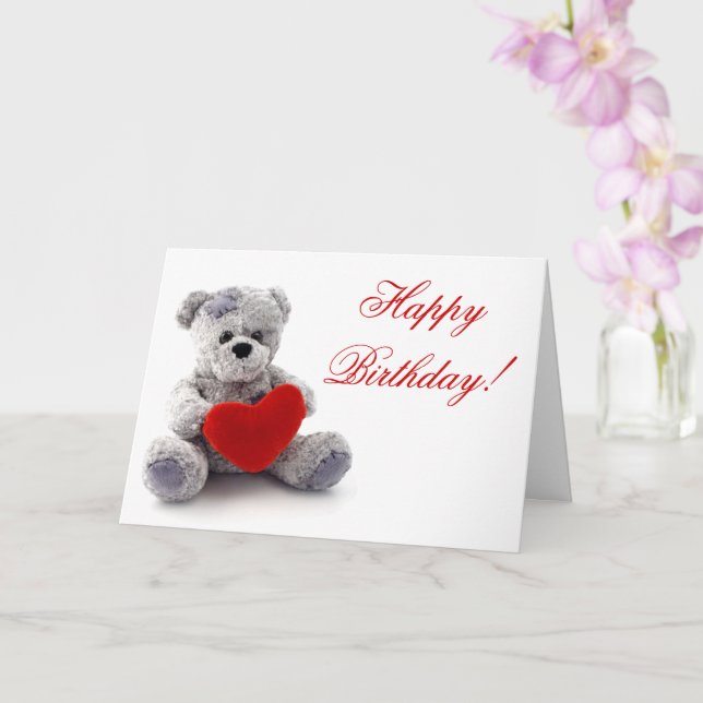 Happy Birthday Teddy Bear Geburtstagskarte Karte (Orchidee)