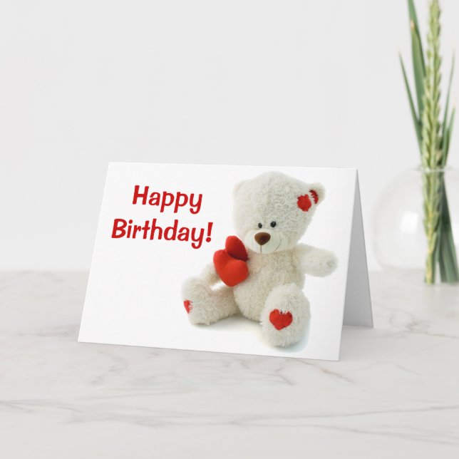 Happy Birthday Teddy Bear Grußkarte Karte (Vorderseite)
