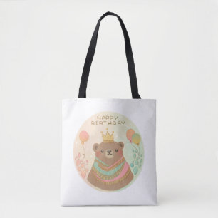 Happy Birthday Teddy Bear Illustration Tasche