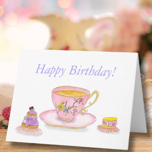 Happy Birthday Teestunde mit Pasteten Karte
