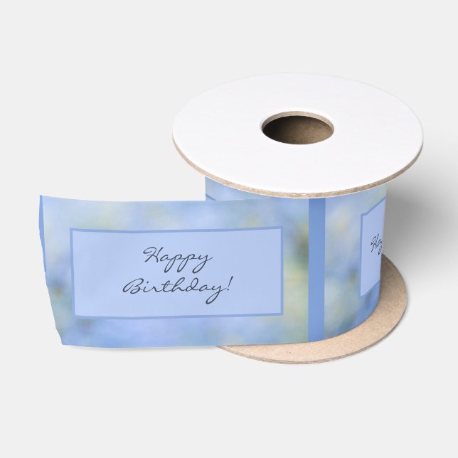 Happy Birthday Template Abstrakt Blue Yellow Satinband (Spule)