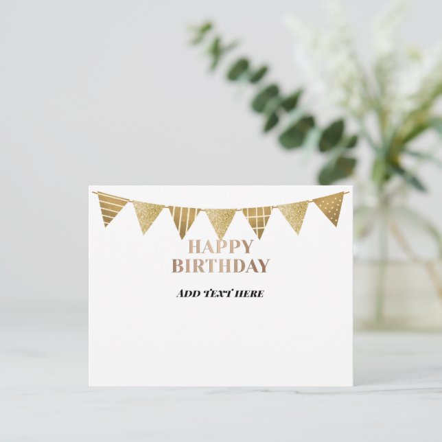 Happy Birthday Template Einladungspostkarte (Stehend Vorderseite)