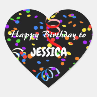 Happy Birthday Template Herz-Aufkleber