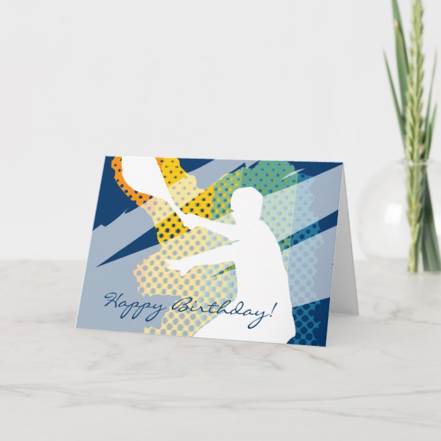 Happy Birthday Tennis Card für Männer und Jungen Karte (Vorderseite)