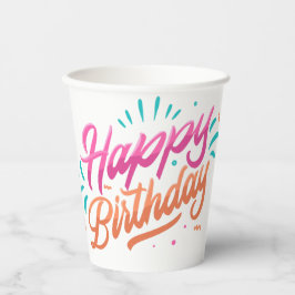 Happy Birthday Themed Paper Cups Pappbecher