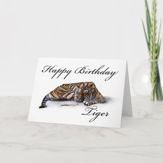 Happy Birthday Tiger Karte (Vorderseite)