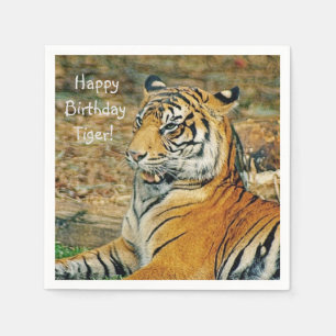 Happy Birthday Tiger Serviette
