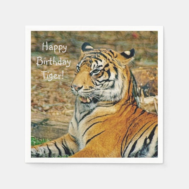 Happy Birthday Tiger Serviette (Vorderseite)