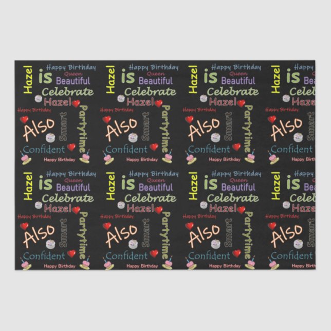 Happy Birthday Tissue Hazel Seidenpapier (Vorderseite)