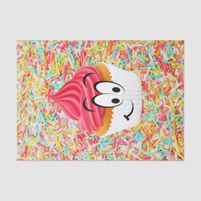 Happy Birthday Tissue Paper Cupcake Seidenpapier (Vorderseite)
