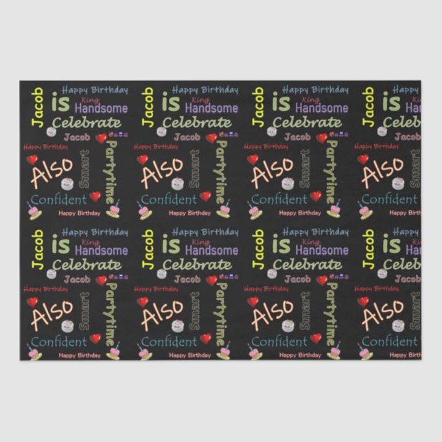 Happy Birthday Tissue Paper Jacob Seidenpapier (Vorderseite)