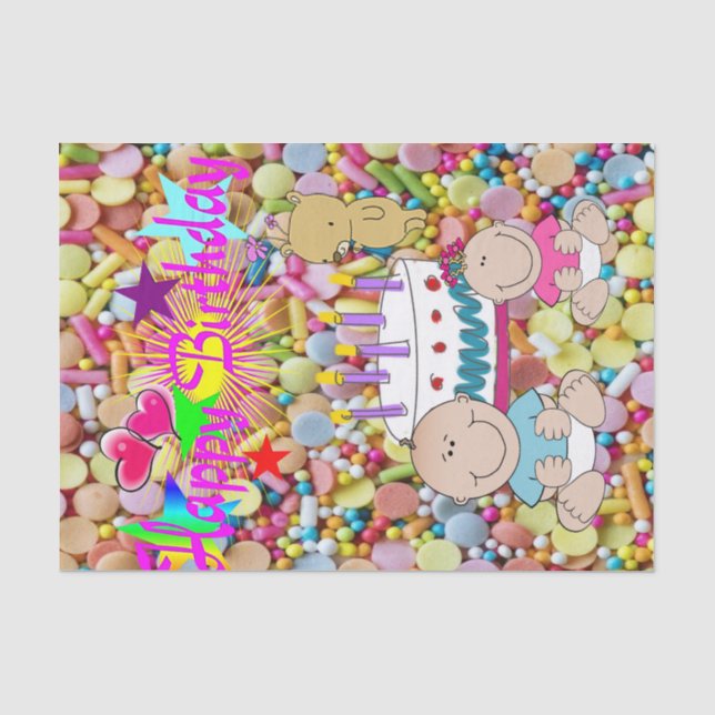 Happy Birthday Tissue Paper Kids Seidenpapier (Vorderseite)