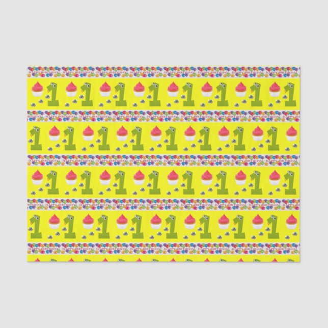 Happy Birthday Tissue Paper One Year Old Seidenpapier (Vorderseite)