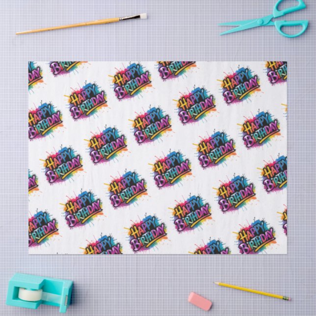 Happy Birthday Tissue Paper Seidenpapier (Basteln)