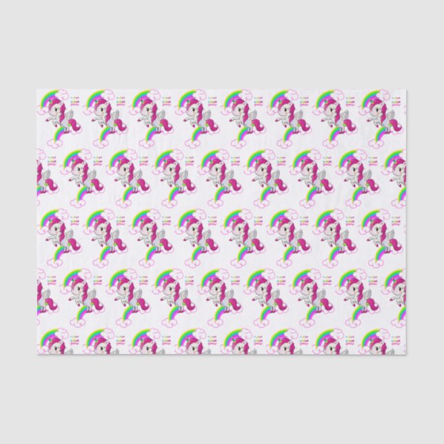Happy Birthday Tissue Paper Unicorn Seidenpapier (Vorderseite)