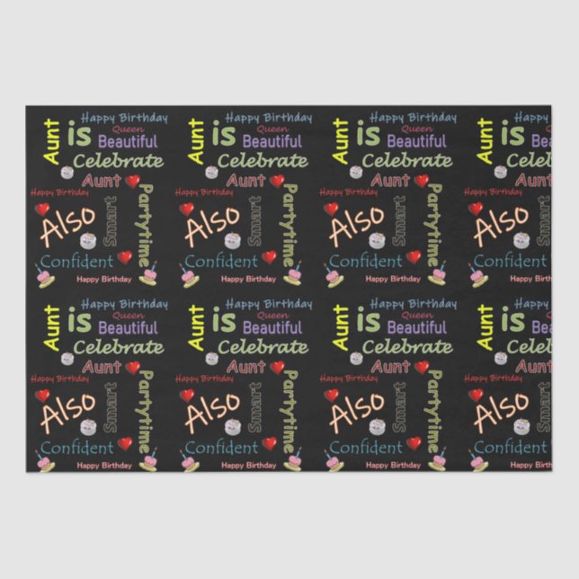 Happy Birthday Tissue Tunt Seidenpapier (Vorderseite)