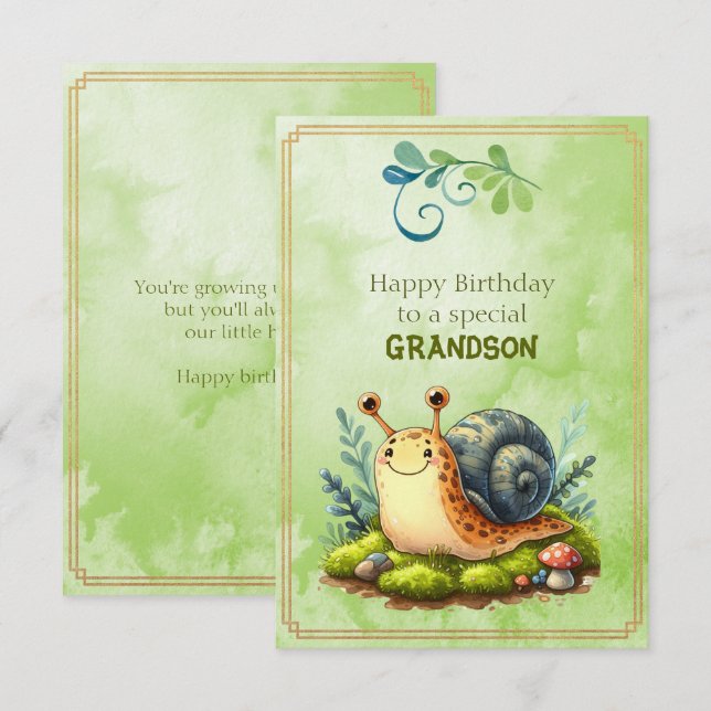 Happy Birthday To a Special Grandson  Karte (Vorne/Hinten)