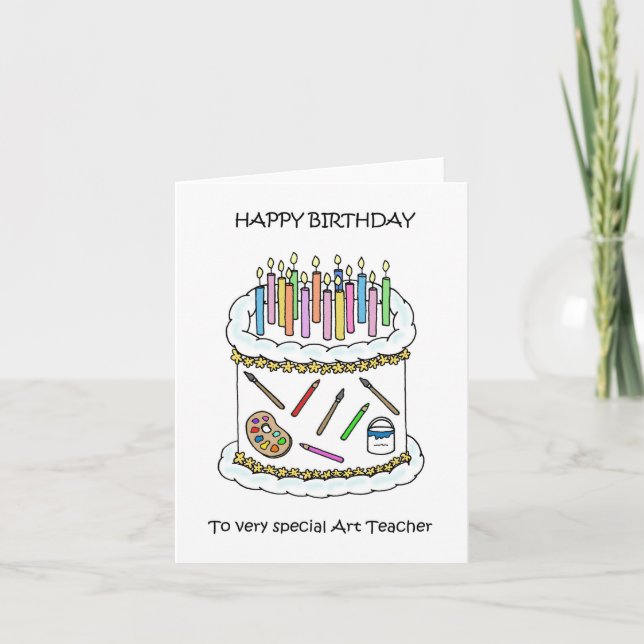 Happy Birthday to Art Teacher Karte (Vorderseite)