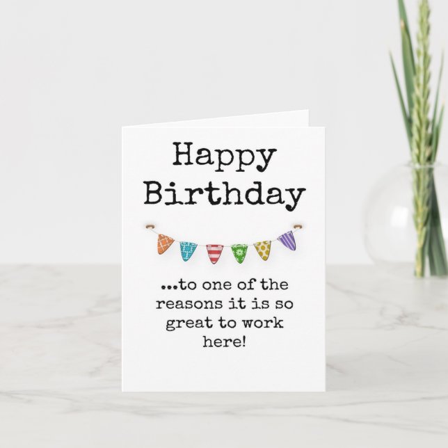 Happy Birthday to Coworker Card Karte (Vorderseite)