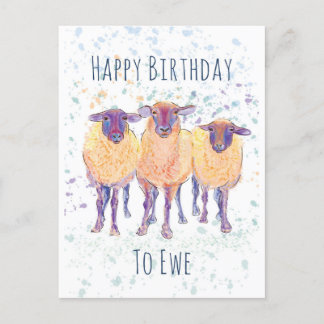 Happy Birthday to Ewe Postcard Postkarte