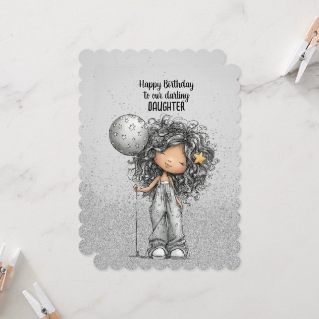 Happy Birthday to our Darling Daughter  Karte (Vorderseite/Rückseite Beispiel)