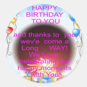 Happy Birthday to You Kunstposter Runder Aufkleber