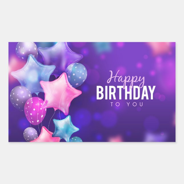 Happy Birthday to You Rechteckiger Aufkleber (Vorderseite)