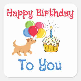 HAPPY BIRTHDAY TO YOU SÜßER HUND STICKER