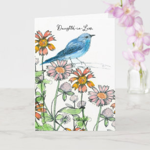 Happy Birthday Tochter in Law Bluebird Blume Karte