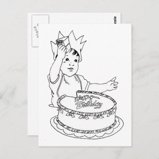 Happy Birthday Toddler Postkarte (Vorne/Hinten)