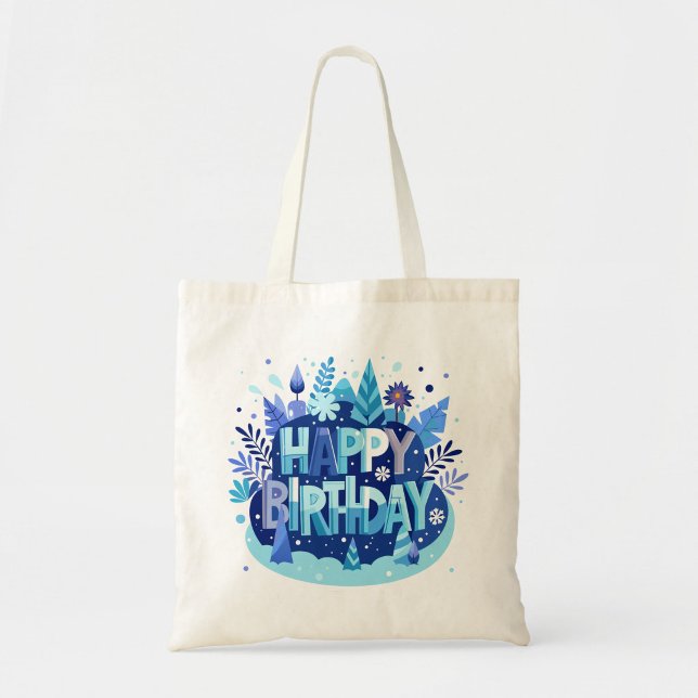Happy Birthday Tote Bag Tragetasche ("Modern Everyday Birthday Tote Present")