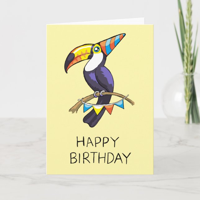 Happy Birthday Toucan Card Karte (Vorderseite)