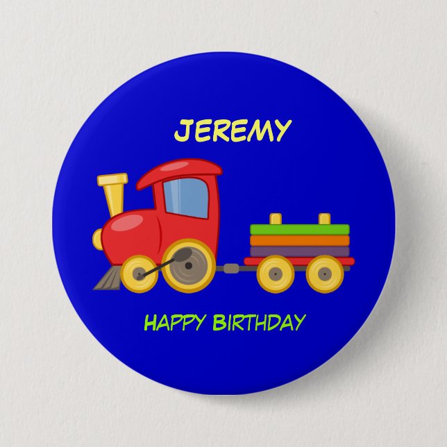 Happy Birthday, Toy Train, template Button (Vorderseite)
