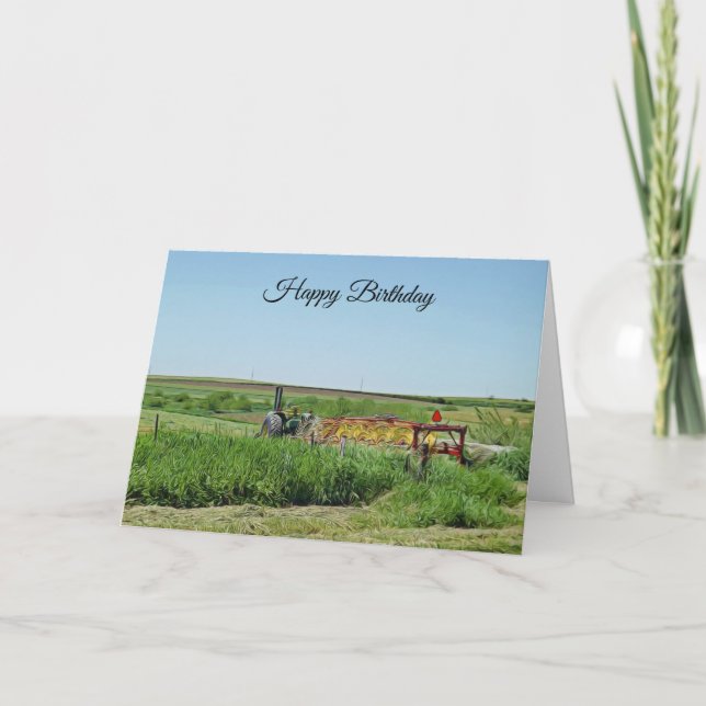 Happy Birthday Traktor auf der Farm Card Karte (Vorderseite)