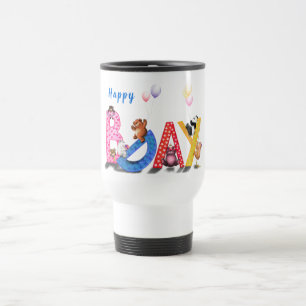 Happy Birthday Travel Mug Baby Bears Party Reisebecher