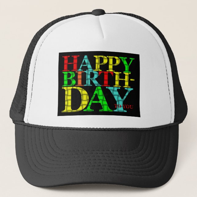 Happy Birthday Truckerkappe (Vorderseite)