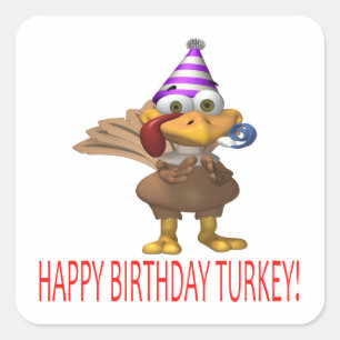 Happy Birthday Türkei Quadratischer Aufkleber