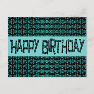 Happy Birthday Türkis Happy Brithday Postkarte