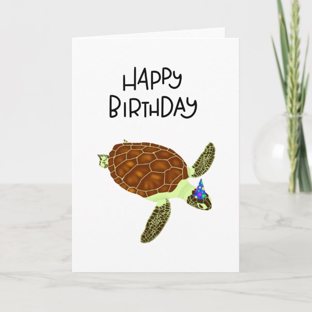Happy Birthday Turtle Card Karte (Vorderseite)
