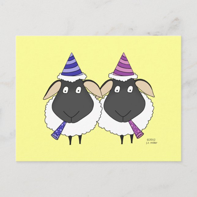 Happy Birthday Two Ewe Postkarte (Vorderseite)
