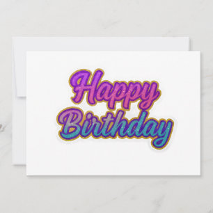 Happy Birthday Typografy Design in Pink, Lila a Einladung