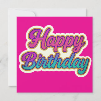 Happy Birthday Typografy Design in Pink, Lila a Einladung