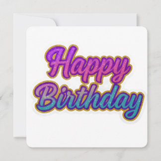 Happy Birthday Typografy Design in Pink, Lila a Einladung