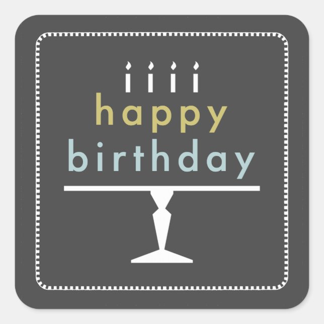 Happy Birthday Typografy Stickers (Vorderseite)
