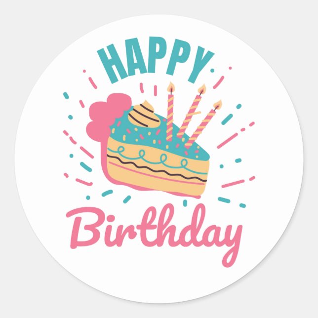 Happy Birthday Umschlag Aufkleber (Vorderseite)