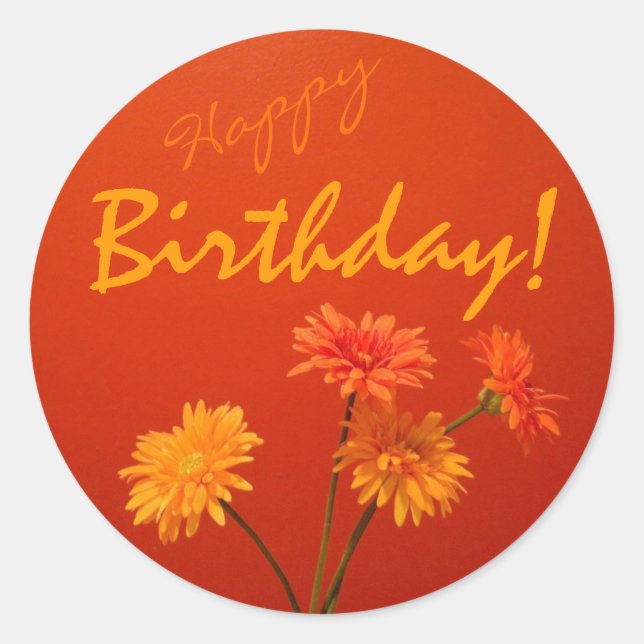 Happy Birthday Umschlag Aufklebers Runder Aufkleber (Vorderseite)