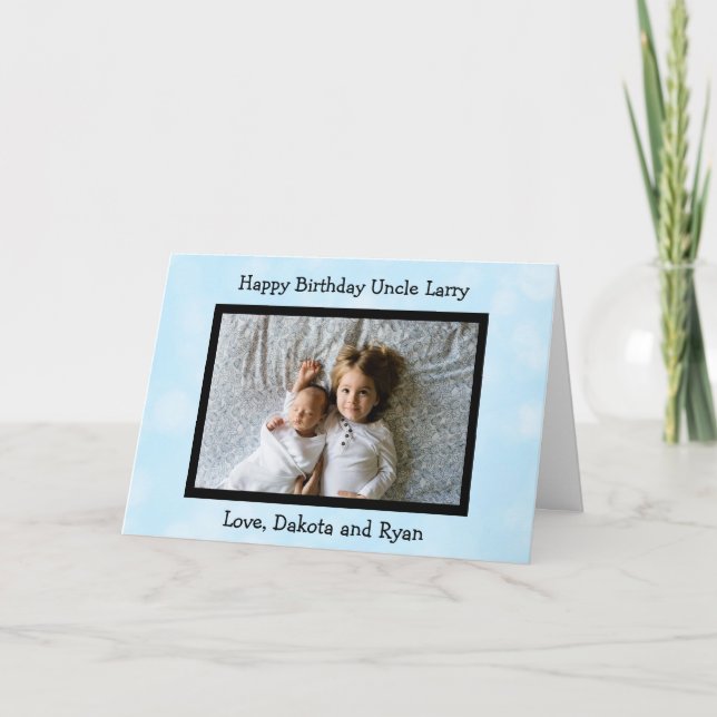 Happy Birthday Uncle Foto Card Karte (Vorderseite)