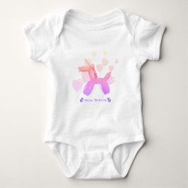 Happy Birthday! Unicorn in pastel gradient colors. Baby Strampler