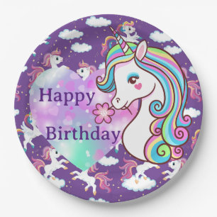 Happy Birthday Unicorn Pappteller