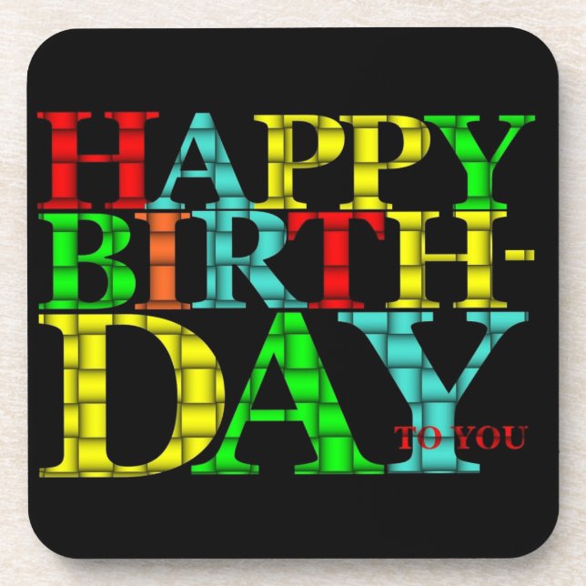 Happy Birthday Untersetzer (Vorderseite)
